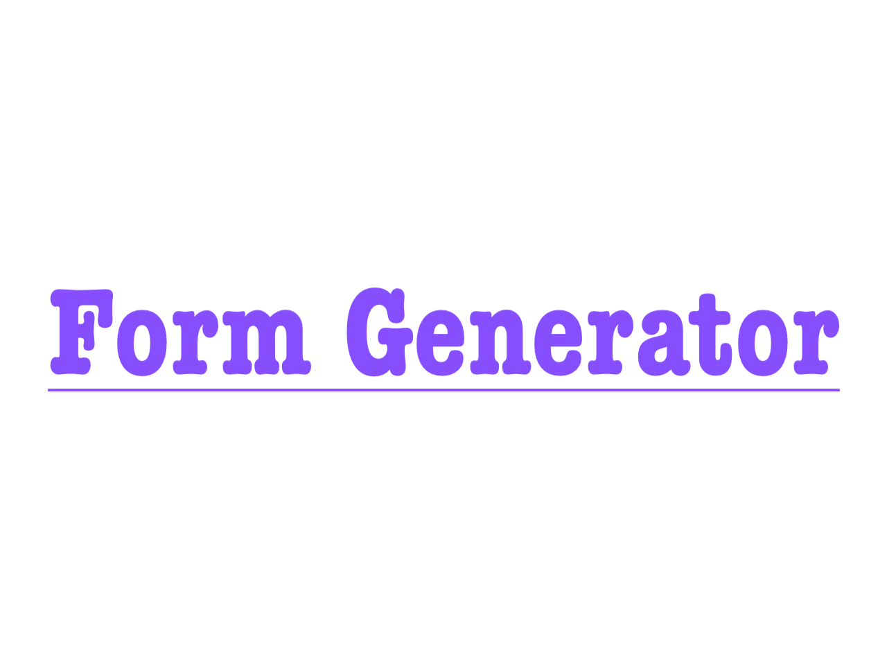 A Form Generator app with Solid